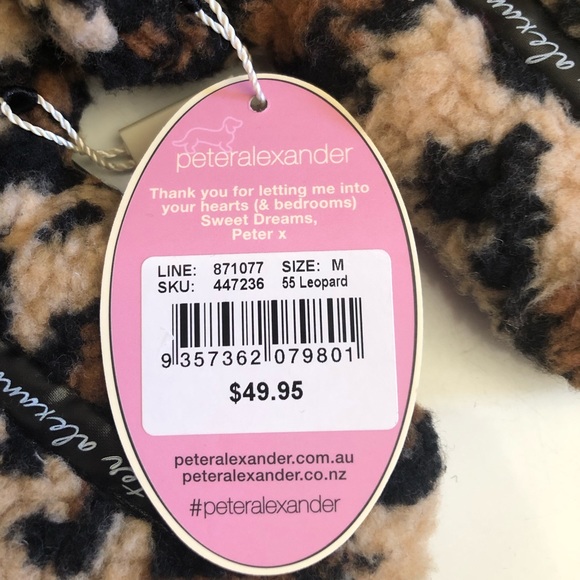 Peter Alexander Animal Print Fur Slippers Slides Sz M 7 NWT - Picture 4 of 7
